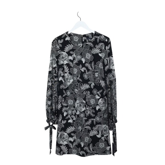 Tommy Hilfiger Black/Cream/Gold‎ Shift Dress Size 2 NWT - Picture 1 of 2